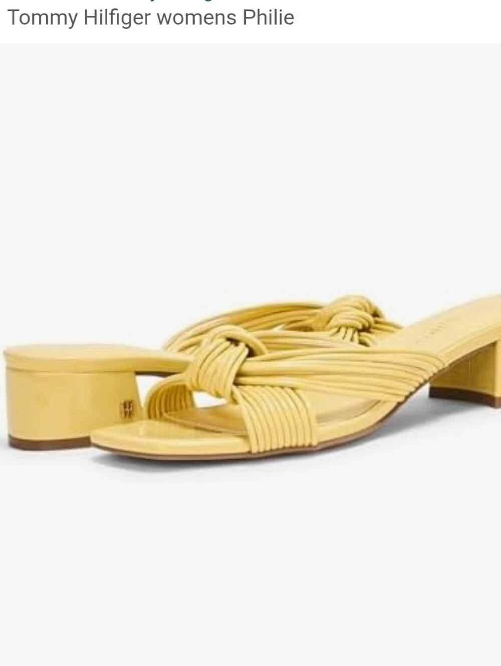 Tommy Hilfiger Philie Yellow Knot Slide Sandals Size 8M  NIB